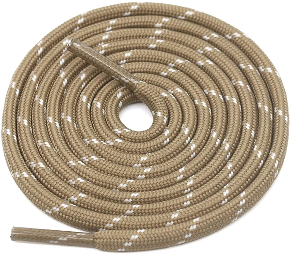 GRAH SANGRAH® (2 Pair) Shoelaces for Hiking Shoes, Outdoor Walking Sneakers, Outdoor Hiking, Climbing, Basketball, Work Boot, Running , Sport Shoes - 120 cm, Khaki White